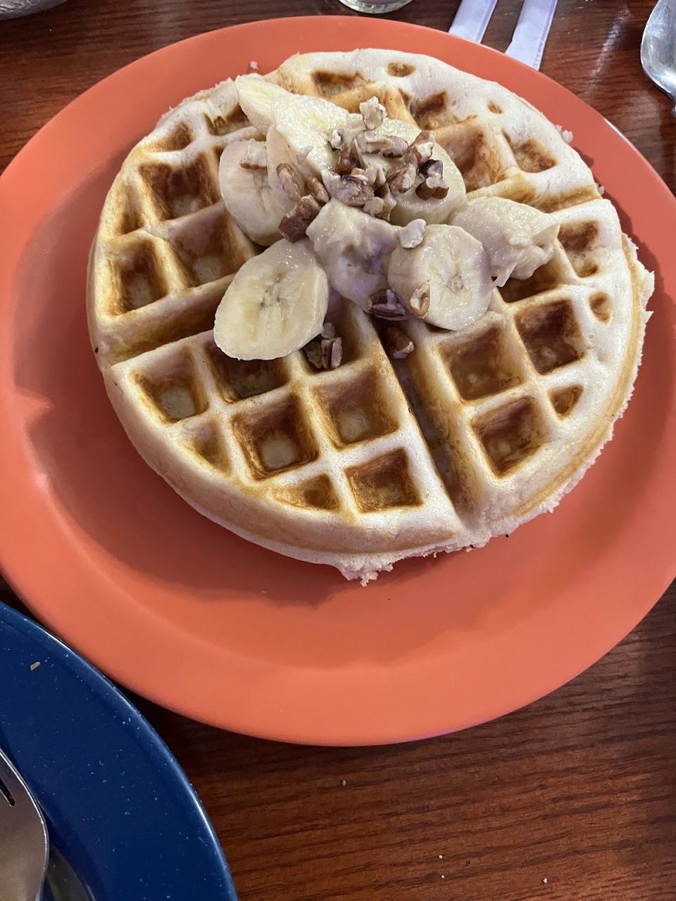 Banana and Pecan Waffle